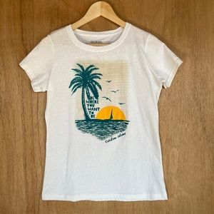 Del Sol Be Where You Want to Be Catalina White Color Changing T-Shirt Tee Small